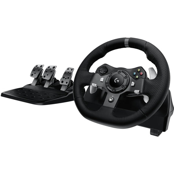Logitech G29 Driving Force Racing Wheel and Floor Pedals Real Force Feedback Stainless Steel Paddle Shifters Leather Steering Wheel Cover for PS5 PS4 PC Mac - Black